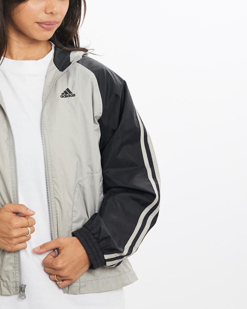 Vintage, Adidas, Windbreaker, Jacket, The Real Deal, size double extra small, colour Grey, newtown, sydney, australia, thrift store, opshop, preloved, secondhand, sustainable, retro, antique, 70s, 80s, 90s, 2000s, 00s, fashion, clothing, streetwear, trendy, garment, style, boutique, store, shop, archive, sale, cheap, best, top, Jackets