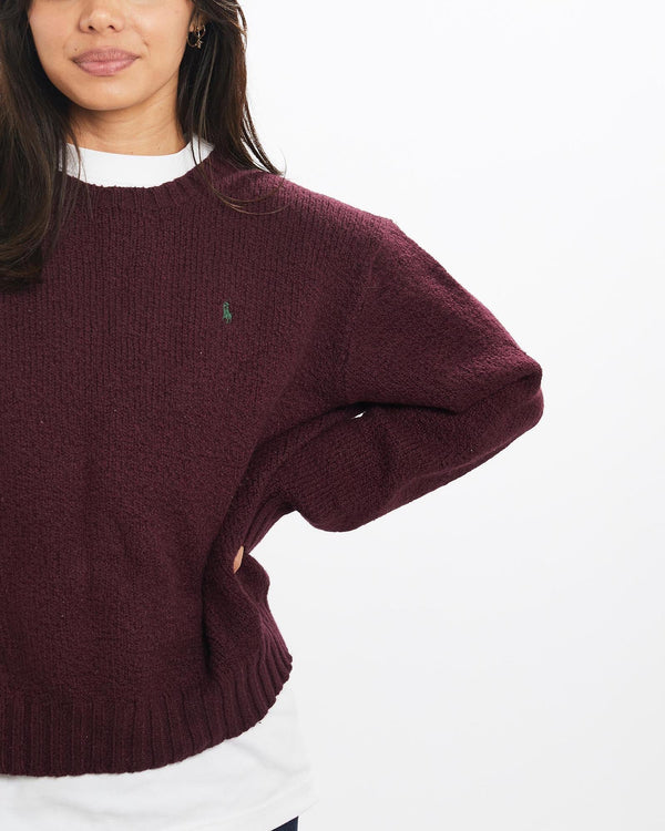Vintage, 90s, Polo, Ralph, Lauren, Knit, Sweater, The Real Deal, size double extra small, colour Burgundy, newtown, sydney, australia, thrift store, opshop, preloved, secondhand, sustainable, retro, antique, 70s, 80s, 90s, 2000s, 00s, fashion, clothing, streetwear, trendy, garment, style, boutique, store, shop, archive, sale, cheap, best, top, Sweats and hoodies