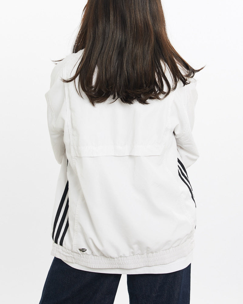 Vintage, Adidas, Windbreaker, Jacket, The Real Deal, size double extra small, colour White, newtown, sydney, australia, thrift store, opshop, preloved, secondhand, sustainable, retro, antique, 70s, 80s, 90s, 2000s, 00s, fashion, clothing, streetwear, trendy, garment, style, boutique, store, shop, archive, sale, cheap, best, top, Jackets