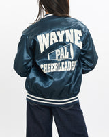 Vintage, 80s, Wayne, PAL, Cheerleader, Satin, Bomber, Jacket, The Real Deal, size double extra small, colour Blue, newtown, sydney, australia, thrift store, opshop, preloved, secondhand, sustainable, retro, antique, 70s, 80s, 90s, 2000s, 00s, fashion, clothing, streetwear, trendy, garment, style, boutique, store, shop, archive, sale, cheap, best, top, Jackets