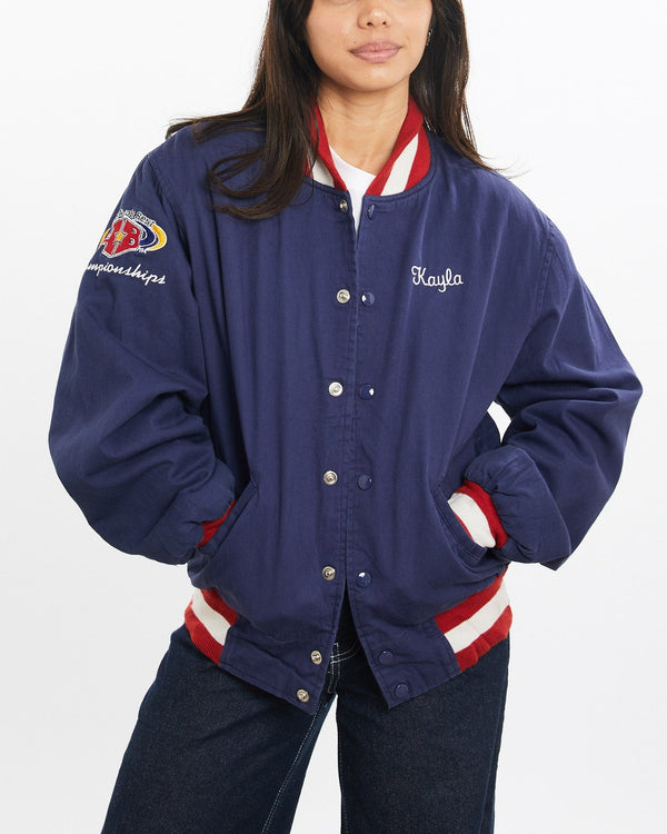 Vintage, America's, Best, National, Champion, Bomber, Jacket, The Real Deal, size double extra small, colour Navy, newtown, sydney, australia, thrift store, opshop, preloved, secondhand, sustainable, retro, antique, 70s, 80s, 90s, 2000s, 00s, fashion, clothing, streetwear, trendy, garment, style, boutique, store, shop, archive, sale, cheap, best, top, Jackets