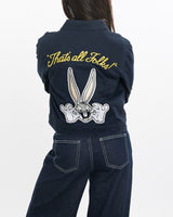 Vintage, 90s, Looney, Tunes, Harrington, Jacket, The Real Deal, size double extra small, colour Navy, newtown, sydney, australia, thrift store, opshop, preloved, secondhand, sustainable, retro, antique, 70s, 80s, 90s, 2000s, 00s, fashion, clothing, streetwear, trendy, garment, style, boutique, store, shop, archive, sale, cheap, best, top, Jackets