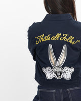 Vintage, 90s, Looney, Tunes, Harrington, Jacket, The Real Deal, size double extra small, colour Navy, newtown, sydney, australia, thrift store, opshop, preloved, secondhand, sustainable, retro, antique, 70s, 80s, 90s, 2000s, 00s, fashion, clothing, streetwear, trendy, garment, style, boutique, store, shop, archive, sale, cheap, best, top, Jackets