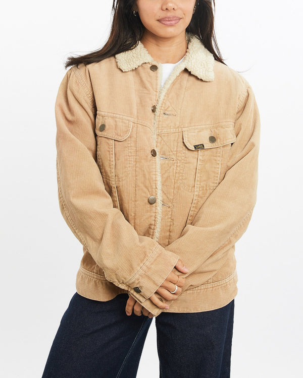 Vintage, 90s, Lee, Storm, Rider, Sherpa, Lined, Corduroy, Jacket, The Real Deal, size extra small, colour Beige, newtown, sydney, australia, thrift store, opshop, preloved, secondhand, sustainable, retro, antique, 70s, 80s, 90s, 2000s, 00s, fashion, clothing, streetwear, trendy, garment, style, boutique, store, shop, archive, sale, cheap, best, top, Jackets
