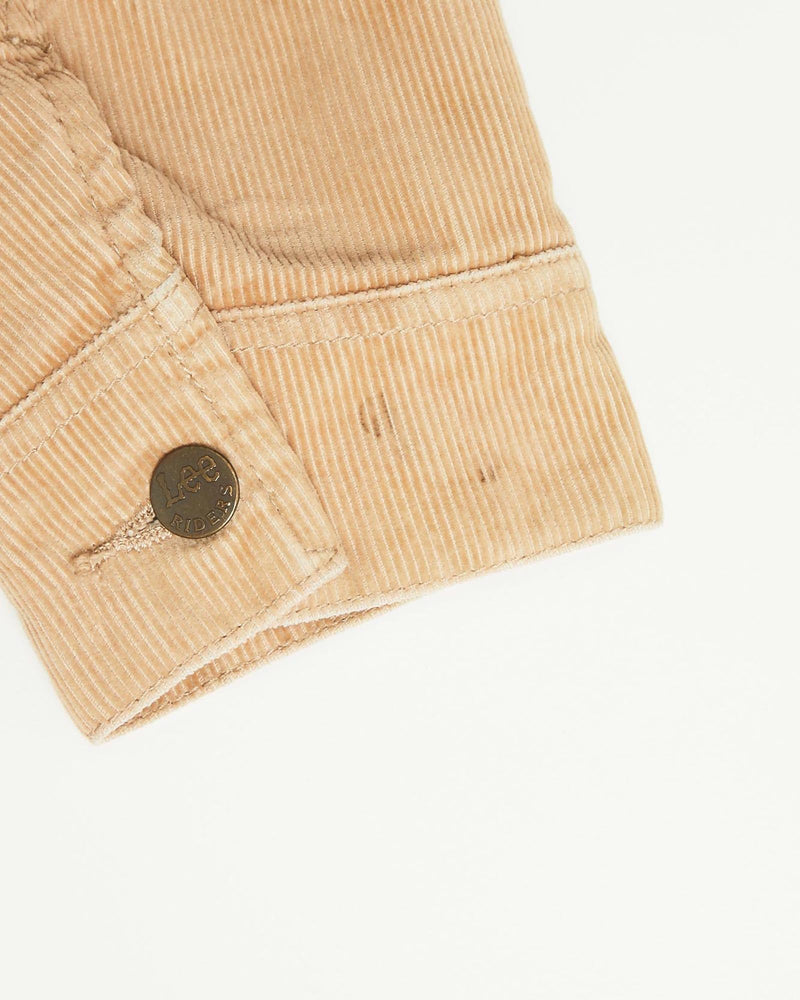 Vintage, 90s, Lee, Storm, Rider, Sherpa, Lined, Corduroy, Jacket, The Real Deal, size extra small, colour Beige, newtown, sydney, australia, thrift store, opshop, preloved, secondhand, sustainable, retro, antique, 70s, 80s, 90s, 2000s, 00s, fashion, clothing, streetwear, trendy, garment, style, boutique, store, shop, archive, sale, cheap, best, top, Jackets