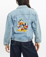Vintage, 90s, Disney, Mickey, Mouse, Denim, Jacket, The Real Deal, size double extra small, colour Blue, newtown, sydney, australia, thrift store, opshop, preloved, secondhand, sustainable, retro, antique, 70s, 80s, 90s, 2000s, 00s, fashion, clothing, streetwear, trendy, garment, style, boutique, store, shop, archive, sale, cheap, best, top, Jackets