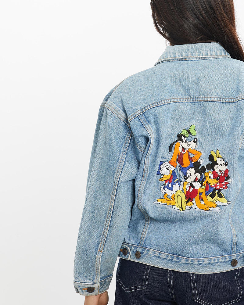 Vintage, 90s, Disney, Mickey, Mouse, Denim, Jacket, The Real Deal, size double extra small, colour Blue, newtown, sydney, australia, thrift store, opshop, preloved, secondhand, sustainable, retro, antique, 70s, 80s, 90s, 2000s, 00s, fashion, clothing, streetwear, trendy, garment, style, boutique, store, shop, archive, sale, cheap, best, top, Jackets