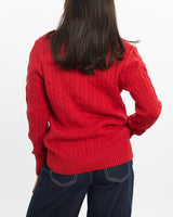Vintage, Polo, Ralph, Lauren, Cable, Knit, Sweater, The Real Deal, size double extra small, colour Red, newtown, sydney, australia, thrift store, opshop, preloved, secondhand, sustainable, retro, antique, 70s, 80s, 90s, 2000s, 00s, fashion, clothing, streetwear, trendy, garment, style, boutique, store, shop, archive, sale, cheap, best, top, Sweats and hoodies