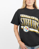 Vintage, 1990, Starter, NFL, Pittsburgh, Steelers, Tee, The Real Deal, size small, colour Black, newtown, sydney, australia, thrift store, opshop, preloved, secondhand, sustainable, retro, antique, 70s, 80s, 90s, 2000s, 00s, fashion, clothing, streetwear, trendy, garment, style, boutique, store, shop, archive, sale, cheap, best, top, T-Shirts