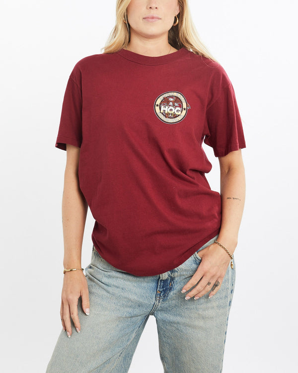 Vintage, 1995, Harley, Davidson, Richmond, Tee, The Real Deal, size small, colour Burgundy, newtown, sydney, australia, thrift store, opshop, preloved, secondhand, sustainable, retro, antique, 70s, 80s, 90s, 2000s, 00s, fashion, clothing, streetwear, trendy, garment, style, boutique, store, shop, archive, sale, cheap, best, top, T-Shirts