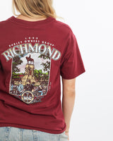 Vintage, 1995, Harley, Davidson, Richmond, Tee, The Real Deal, size small, colour Burgundy, newtown, sydney, australia, thrift store, opshop, preloved, secondhand, sustainable, retro, antique, 70s, 80s, 90s, 2000s, 00s, fashion, clothing, streetwear, trendy, garment, style, boutique, store, shop, archive, sale, cheap, best, top, T-Shirts