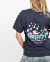 Vintage, Harley, Davidson, Tee, The Real Deal, size small, colour Navy, newtown, sydney, australia, thrift store, opshop, preloved, secondhand, sustainable, retro, antique, 70s, 80s, 90s, 2000s, 00s, fashion, clothing, streetwear, trendy, garment, style, boutique, store, shop, archive, sale, cheap, best, top, T-Shirts