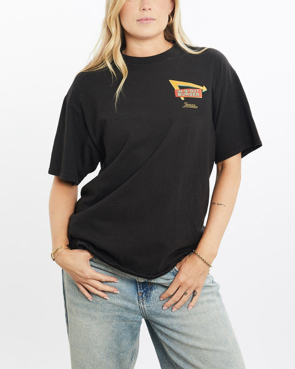 Vintage, In-N-Out, Burger, Tee, The Real Deal, size small, colour Black, newtown, sydney, australia, thrift store, opshop, preloved, secondhand, sustainable, retro, antique, 70s, 80s, 90s, 2000s, 00s, fashion, clothing, streetwear, trendy, garment, style, boutique, store, shop, archive, sale, cheap, best, top, T-Shirts