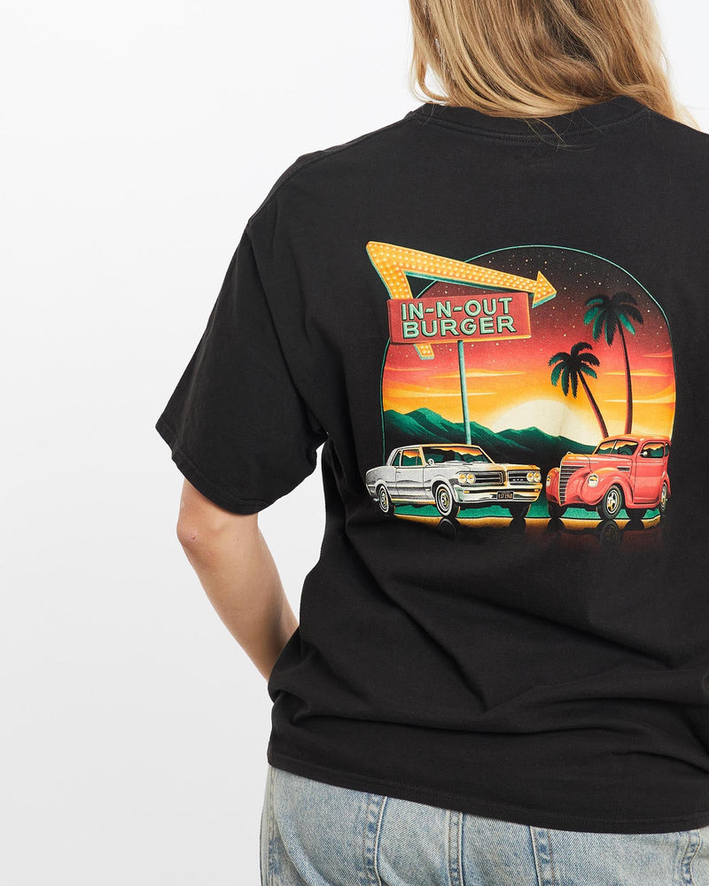 Vintage, In-N-Out, Burger, Tee, The Real Deal, size small, colour Black, newtown, sydney, australia, thrift store, opshop, preloved, secondhand, sustainable, retro, antique, 70s, 80s, 90s, 2000s, 00s, fashion, clothing, streetwear, trendy, garment, style, boutique, store, shop, archive, sale, cheap, best, top, T-Shirts