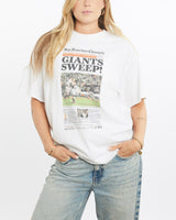 Vintage, San, Francisco, Chronicle, Front, Page', Tee, The Real Deal, size large, colour White, newtown, sydney, australia, thrift store, opshop, preloved, secondhand, sustainable, retro, antique, 70s, 80s, 90s, 2000s, 00s, fashion, clothing, streetwear, trendy, garment, style, boutique, store, shop, archive, sale, cheap, best, top, T-Shirts