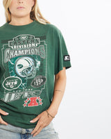 Vintage, 1998, Starter, NFL, New, York, Jets, Tee, The Real Deal, size small, colour Green, newtown, sydney, australia, thrift store, opshop, preloved, secondhand, sustainable, retro, antique, 70s, 80s, 90s, 2000s, 00s, fashion, clothing, streetwear, trendy, garment, style, boutique, store, shop, archive, sale, cheap, best, top, T-Shirts