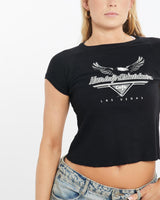 Vintage, 90s, Harley, Davidson, Las, Vegas, Tee, The Real Deal, size small, colour Black, newtown, sydney, australia, thrift store, opshop, preloved, secondhand, sustainable, retro, antique, 70s, 80s, 90s, 2000s, 00s, fashion, clothing, streetwear, trendy, garment, style, boutique, store, shop, archive, sale, cheap, best, top, T-Shirts