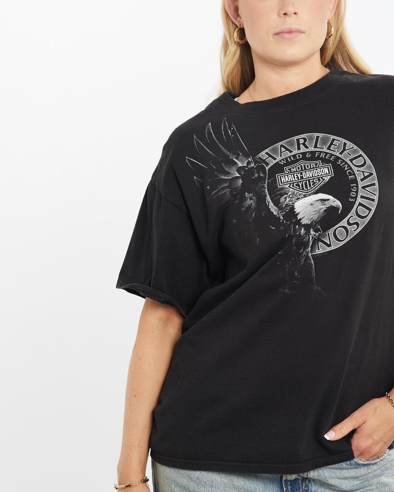 Vintage, Harley, Davidson, Tee, The Real Deal, size small, colour Black, newtown, sydney, australia, thrift store, opshop, preloved, secondhand, sustainable, retro, antique, 70s, 80s, 90s, 2000s, 00s, fashion, clothing, streetwear, trendy, garment, style, boutique, store, shop, archive, sale, cheap, best, top, T-Shirts