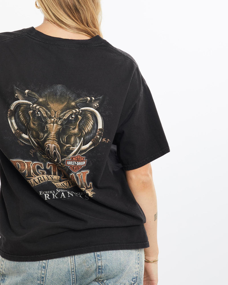 Vintage, Harley, Davidson, Tee, The Real Deal, size small, colour Black, newtown, sydney, australia, thrift store, opshop, preloved, secondhand, sustainable, retro, antique, 70s, 80s, 90s, 2000s, 00s, fashion, clothing, streetwear, trendy, garment, style, boutique, store, shop, archive, sale, cheap, best, top, T-Shirts