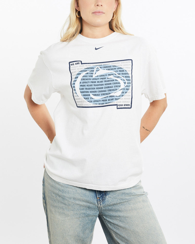 Vintage, Nike, NCAA, Penn, State, Nittany, Lions, Tee, The Real Deal, size small, colour White, newtown, sydney, australia, thrift store, opshop, preloved, secondhand, sustainable, retro, antique, 70s, 80s, 90s, 2000s, 00s, fashion, clothing, streetwear, trendy, garment, style, boutique, store, shop, archive, sale, cheap, best, top, T-Shirts