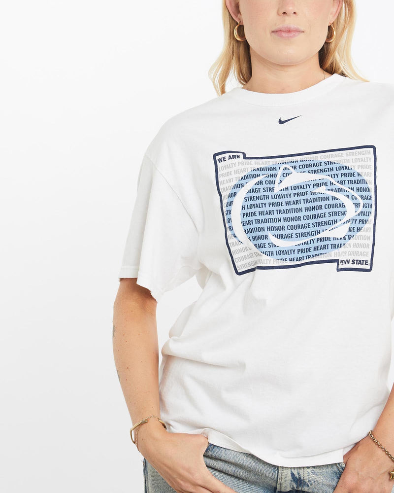 Vintage, Nike, NCAA, Penn, State, Nittany, Lions, Tee, The Real Deal, size small, colour White, newtown, sydney, australia, thrift store, opshop, preloved, secondhand, sustainable, retro, antique, 70s, 80s, 90s, 2000s, 00s, fashion, clothing, streetwear, trendy, garment, style, boutique, store, shop, archive, sale, cheap, best, top, T-Shirts