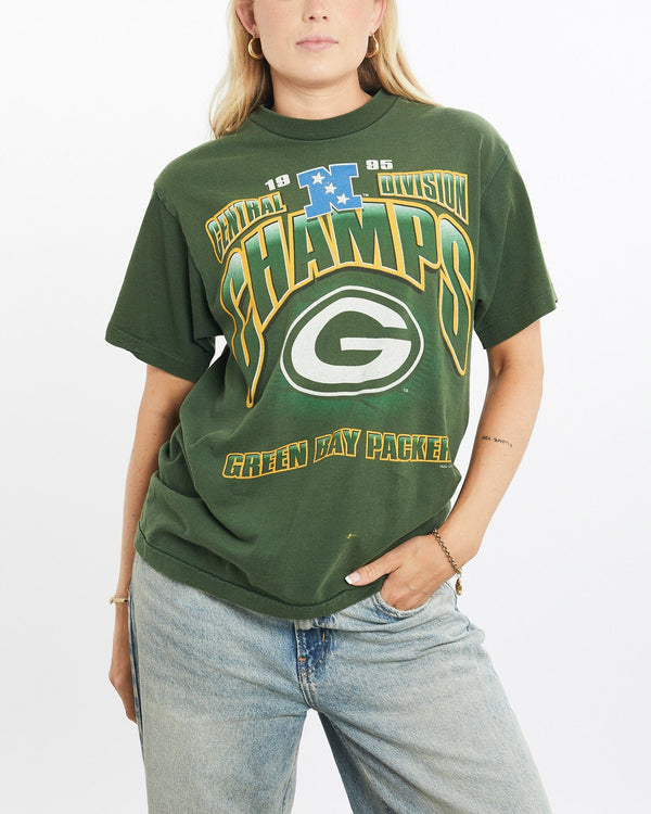 Vintage, 1995, NFL, Green, Bay, Packers, Tee, The Real Deal, size small, colour Green, newtown, sydney, australia, thrift store, opshop, preloved, secondhand, sustainable, retro, antique, 70s, 80s, 90s, 2000s, 00s, fashion, clothing, streetwear, trendy, garment, style, boutique, store, shop, archive, sale, cheap, best, top, T-Shirts