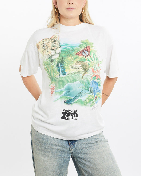 Vintage, 90s, Nashville, Zoo, Wildlife, Tee, The Real Deal, size small, colour White, newtown, sydney, australia, thrift store, opshop, preloved, secondhand, sustainable, retro, antique, 70s, 80s, 90s, 2000s, 00s, fashion, clothing, streetwear, trendy, garment, style, boutique, store, shop, archive, sale, cheap, best, top, T-Shirts