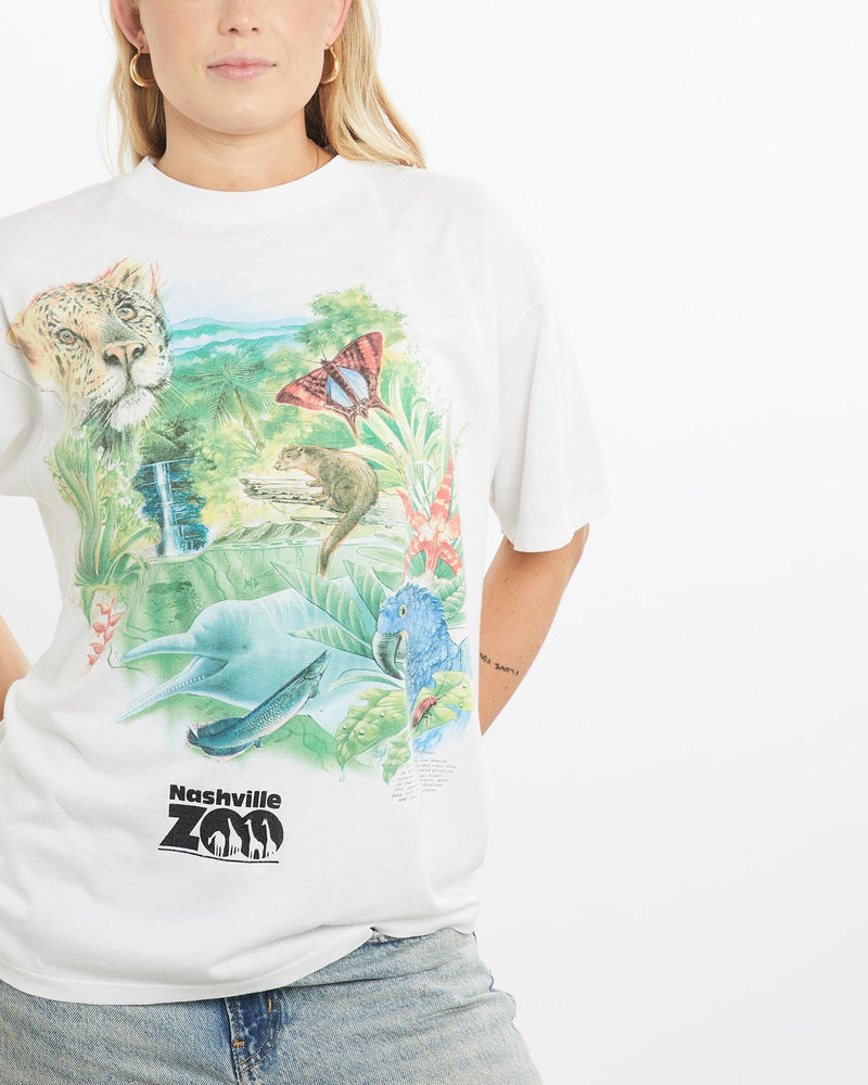 Vintage, 90s, Nashville, Zoo, Wildlife, Tee, The Real Deal, size small, colour White, newtown, sydney, australia, thrift store, opshop, preloved, secondhand, sustainable, retro, antique, 70s, 80s, 90s, 2000s, 00s, fashion, clothing, streetwear, trendy, garment, style, boutique, store, shop, archive, sale, cheap, best, top, T-Shirts
