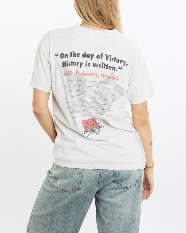 Vintage, 2001, Budweiser, Shootout, Racing, Tee, The Real Deal, size small, colour Grey, newtown, sydney, australia, thrift store, opshop, preloved, secondhand, sustainable, retro, antique, 70s, 80s, 90s, 2000s, 00s, fashion, clothing, streetwear, trendy, garment, style, boutique, store, shop, archive, sale, cheap, best, top, T-Shirts