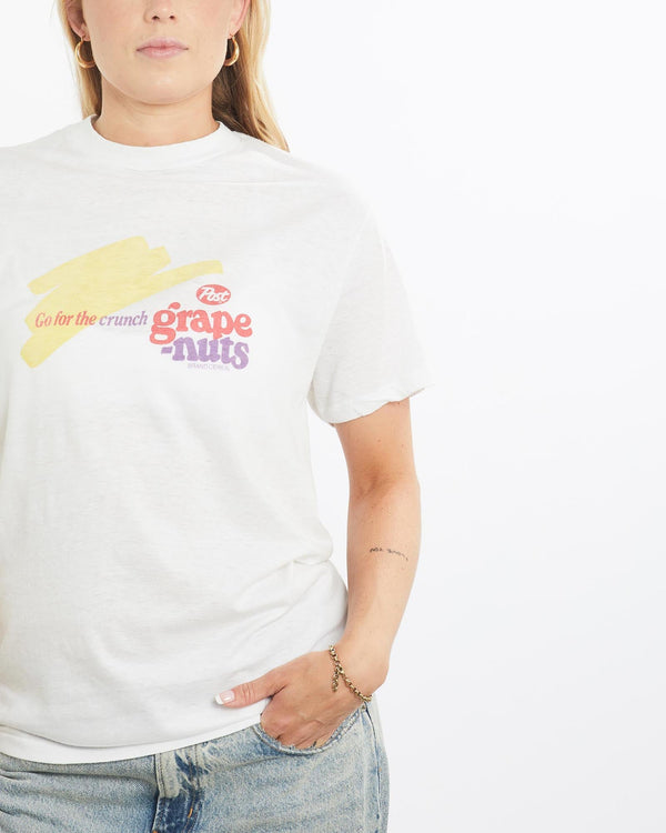 Vintage, 80s, Post, Grape-Nuts, Tee, The Real Deal, size small, colour White, newtown, sydney, australia, thrift store, opshop, preloved, secondhand, sustainable, retro, antique, 70s, 80s, 90s, 2000s, 00s, fashion, clothing, streetwear, trendy, garment, style, boutique, store, shop, archive, sale, cheap, best, top, T-Shirts
