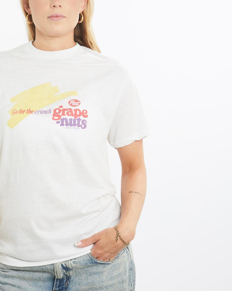 Vintage, 80s, Post, Grape-Nuts, Tee, The Real Deal, size small, colour White, newtown, sydney, australia, thrift store, opshop, preloved, secondhand, sustainable, retro, antique, 70s, 80s, 90s, 2000s, 00s, fashion, clothing, streetwear, trendy, garment, style, boutique, store, shop, archive, sale, cheap, best, top, T-Shirts