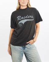 Vintage, 90s, Raiders, Baseball, Tee, The Real Deal, size small, colour Black, newtown, sydney, australia, thrift store, opshop, preloved, secondhand, sustainable, retro, antique, 70s, 80s, 90s, 2000s, 00s, fashion, clothing, streetwear, trendy, garment, style, boutique, store, shop, archive, sale, cheap, best, top, T-Shirts