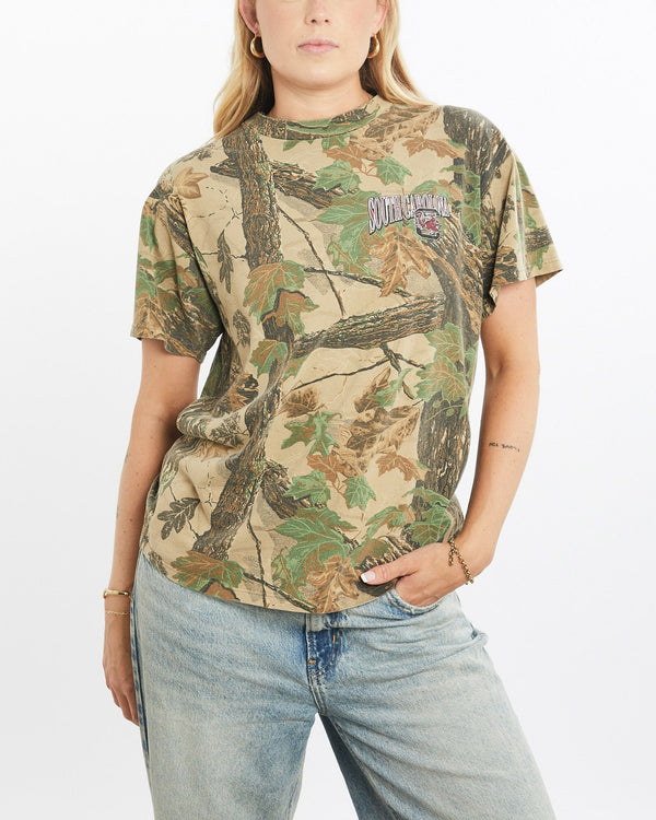 Vintage, 90s, NCAA, South, Carolina, Realtree, Camo, Tee, The Real Deal, size small, colour Multicolour, newtown, sydney, australia, thrift store, opshop, preloved, secondhand, sustainable, retro, antique, 70s, 80s, 90s, 2000s, 00s, fashion, clothing, streetwear, trendy, garment, style, boutique, store, shop, archive, sale, cheap, best, top, T-Shirts
