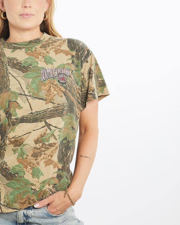 Vintage, 90s, NCAA, South, Carolina, Realtree, Camo, Tee, The Real Deal, size small, colour Multicolour, newtown, sydney, australia, thrift store, opshop, preloved, secondhand, sustainable, retro, antique, 70s, 80s, 90s, 2000s, 00s, fashion, clothing, streetwear, trendy, garment, style, boutique, store, shop, archive, sale, cheap, best, top, T-Shirts