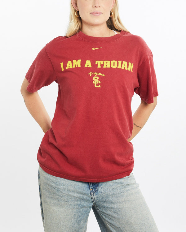 Vintage, Nike, NCAA, USC, Trojans, Tee, The Real Deal, size small, colour Red, newtown, sydney, australia, thrift store, opshop, preloved, secondhand, sustainable, retro, antique, 70s, 80s, 90s, 2000s, 00s, fashion, clothing, streetwear, trendy, garment, style, boutique, store, shop, archive, sale, cheap, best, top, T-Shirts