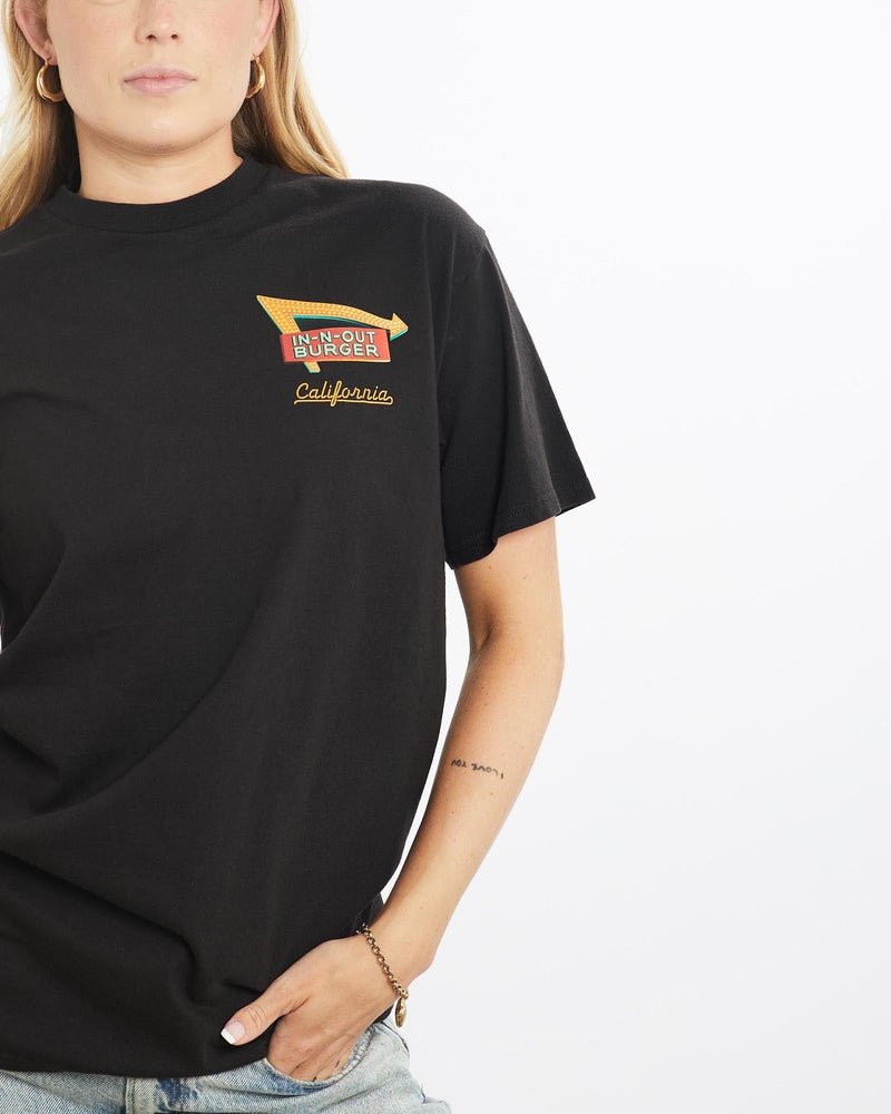 Vintage, In-N-Out, Burger, Tee, The Real Deal, size small, colour Black, newtown, sydney, australia, thrift store, opshop, preloved, secondhand, sustainable, retro, antique, 70s, 80s, 90s, 2000s, 00s, fashion, clothing, streetwear, trendy, garment, style, boutique, store, shop, archive, sale, cheap, best, top, T-Shirts