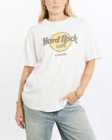 Vintage, 90s, Hard, Rock, Cafe, Cancun, Tee, The Real Deal, size small, colour White, newtown, sydney, australia, thrift store, opshop, preloved, secondhand, sustainable, retro, antique, 70s, 80s, 90s, 2000s, 00s, fashion, clothing, streetwear, trendy, garment, style, boutique, store, shop, archive, sale, cheap, best, top, T-Shirts