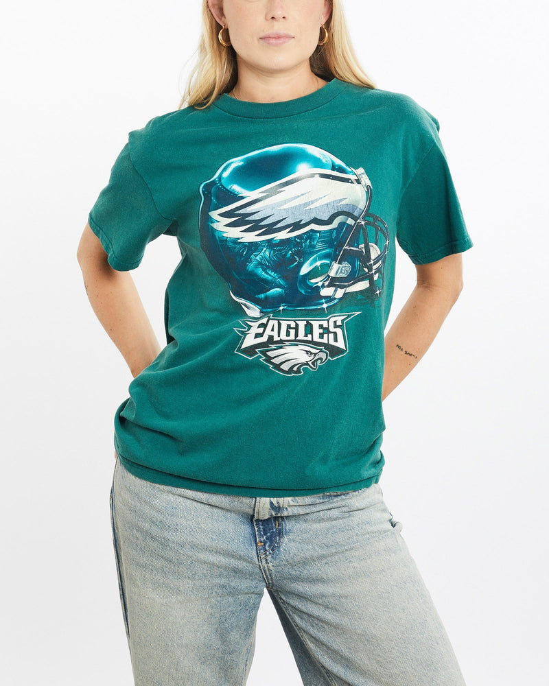 Vintage, NFL, Philadelphia, Eagles, Tee, The Real Deal, size small, colour Green, newtown, sydney, australia, thrift store, opshop, preloved, secondhand, sustainable, retro, antique, 70s, 80s, 90s, 2000s, 00s, fashion, clothing, streetwear, trendy, garment, style, boutique, store, shop, archive, sale, cheap, best, top, T-Shirts