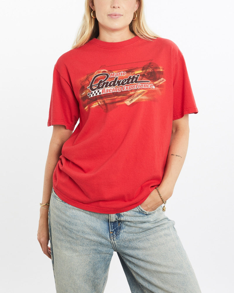 Vintage, Mario, Andretti, F1, Racing, Experience, Tee, The Real Deal, size small, colour Red, newtown, sydney, australia, thrift store, opshop, preloved, secondhand, sustainable, retro, antique, 70s, 80s, 90s, 2000s, 00s, fashion, clothing, streetwear, trendy, garment, style, boutique, store, shop, archive, sale, cheap, best, top, T-Shirts