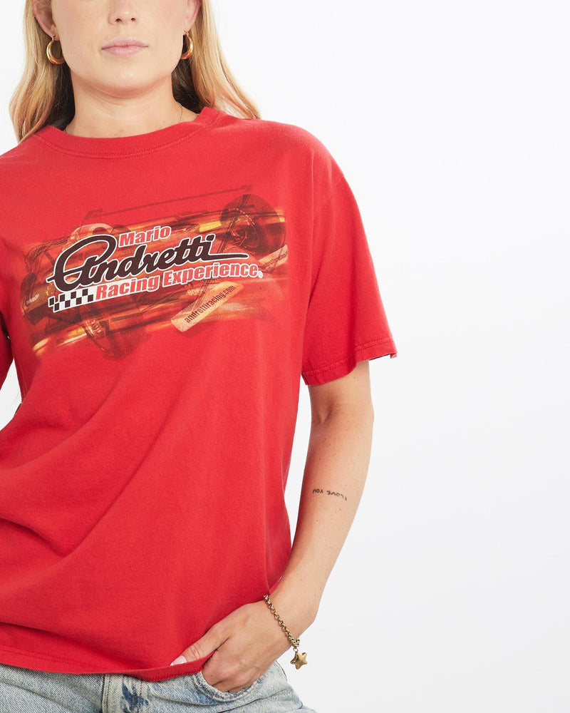 Vintage, Mario, Andretti, F1, Racing, Experience, Tee, The Real Deal, size small, colour Red, newtown, sydney, australia, thrift store, opshop, preloved, secondhand, sustainable, retro, antique, 70s, 80s, 90s, 2000s, 00s, fashion, clothing, streetwear, trendy, garment, style, boutique, store, shop, archive, sale, cheap, best, top, T-Shirts
