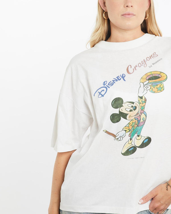 Vintage, 90s, Disney, Mickey, Mouse, Tee, The Real Deal, size small, colour White, newtown, sydney, australia, thrift store, opshop, preloved, secondhand, sustainable, retro, antique, 70s, 80s, 90s, 2000s, 00s, fashion, clothing, streetwear, trendy, garment, style, boutique, store, shop, archive, sale, cheap, best, top, T-Shirts