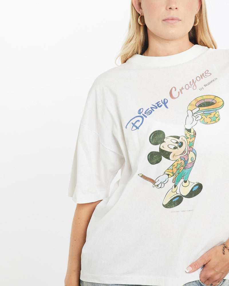 Vintage, 90s, Disney, Mickey, Mouse, Tee, The Real Deal, size small, colour White, newtown, sydney, australia, thrift store, opshop, preloved, secondhand, sustainable, retro, antique, 70s, 80s, 90s, 2000s, 00s, fashion, clothing, streetwear, trendy, garment, style, boutique, store, shop, archive, sale, cheap, best, top, T-Shirts