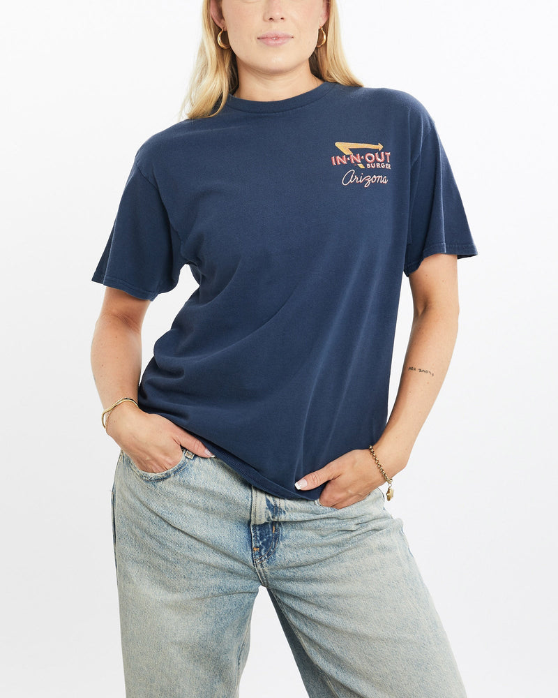 Vintage, In-N-Out, Burger, Arizona, Tee, The Real Deal, size small, colour Navy, newtown, sydney, australia, thrift store, opshop, preloved, secondhand, sustainable, retro, antique, 70s, 80s, 90s, 2000s, 00s, fashion, clothing, streetwear, trendy, garment, style, boutique, store, shop, archive, sale, cheap, best, top, T-Shirts