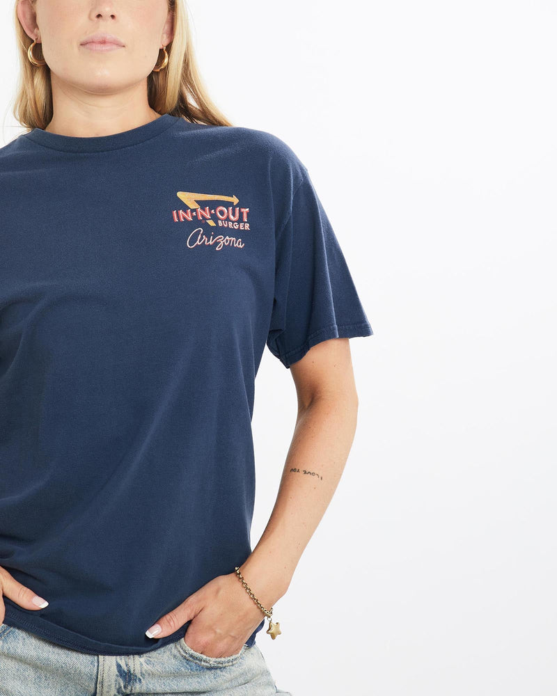 Vintage, In-N-Out, Burger, Arizona, Tee, The Real Deal, size small, colour Navy, newtown, sydney, australia, thrift store, opshop, preloved, secondhand, sustainable, retro, antique, 70s, 80s, 90s, 2000s, 00s, fashion, clothing, streetwear, trendy, garment, style, boutique, store, shop, archive, sale, cheap, best, top, T-Shirts