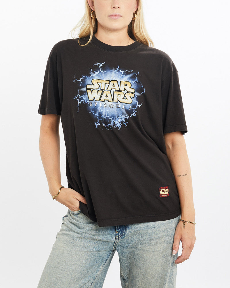 Vintage, 90s, Star, Wars, Episode, 1, Tee, The Real Deal, size small, colour Black, newtown, sydney, australia, thrift store, opshop, preloved, secondhand, sustainable, retro, antique, 70s, 80s, 90s, 2000s, 00s, fashion, clothing, streetwear, trendy, garment, style, boutique, store, shop, archive, sale, cheap, best, top, T-Shirts