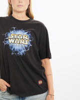 Vintage, 90s, Star, Wars, Episode, 1, Tee, The Real Deal, size small, colour Black, newtown, sydney, australia, thrift store, opshop, preloved, secondhand, sustainable, retro, antique, 70s, 80s, 90s, 2000s, 00s, fashion, clothing, streetwear, trendy, garment, style, boutique, store, shop, archive, sale, cheap, best, top, T-Shirts