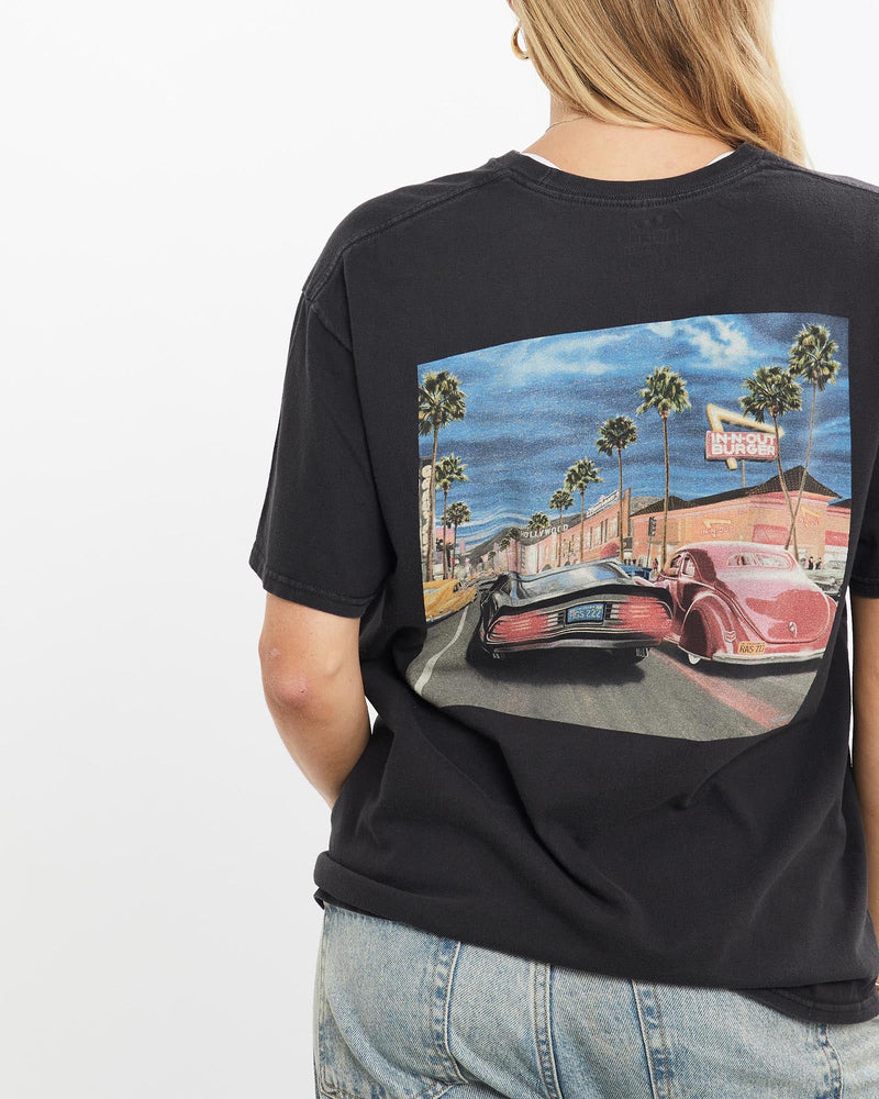Vintage, In-N-Out, Burger, California, Tee, The Real Deal, size small, colour Black, newtown, sydney, australia, thrift store, opshop, preloved, secondhand, sustainable, retro, antique, 70s, 80s, 90s, 2000s, 00s, fashion, clothing, streetwear, trendy, garment, style, boutique, store, shop, archive, sale, cheap, best, top, T-Shirts