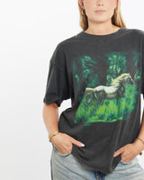 Vintage, 90s, Horse, Wildlife, Tee, The Real Deal, size medium, colour Grey, newtown, sydney, australia, thrift store, opshop, preloved, secondhand, sustainable, retro, antique, 70s, 80s, 90s, 2000s, 00s, fashion, clothing, streetwear, trendy, garment, style, boutique, store, shop, archive, sale, cheap, best, top, T-Shirts