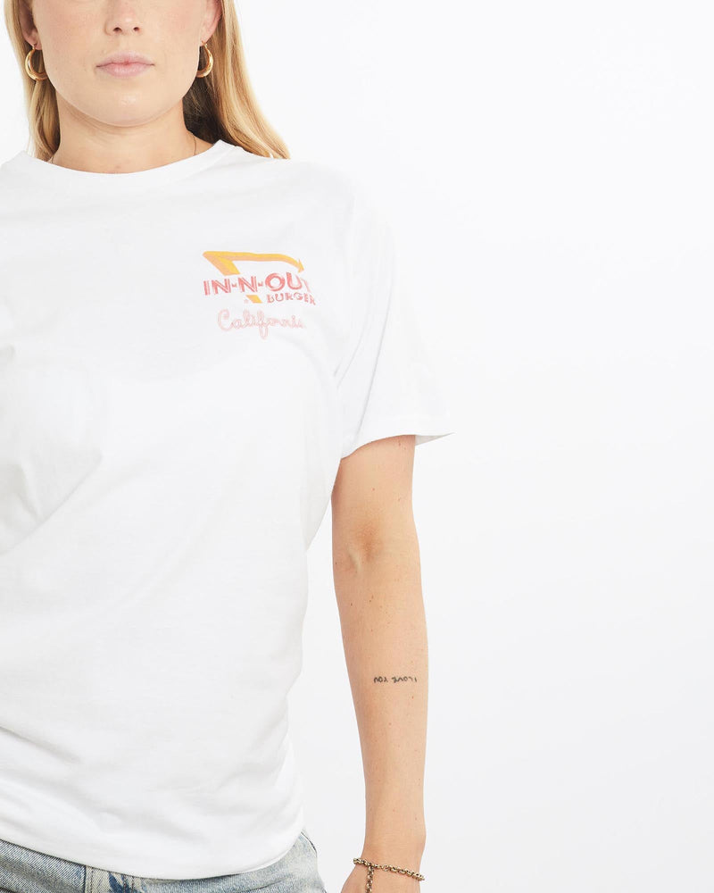 Vintage, In-N-Out, Burger, California, Tee, The Real Deal, size small, colour White, newtown, sydney, australia, thrift store, opshop, preloved, secondhand, sustainable, retro, antique, 70s, 80s, 90s, 2000s, 00s, fashion, clothing, streetwear, trendy, garment, style, boutique, store, shop, archive, sale, cheap, best, top, T-Shirts