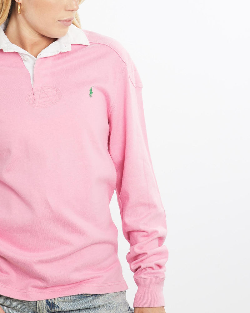 Vintage, 90s, Polo, Ralph, Lauren, Rugby, Shirt, The Real Deal, size small, colour Pink, newtown, sydney, australia, thrift store, opshop, preloved, secondhand, sustainable, retro, antique, 70s, 80s, 90s, 2000s, 00s, fashion, clothing, streetwear, trendy, garment, style, boutique, store, shop, archive, sale, cheap, best, top, Shirts